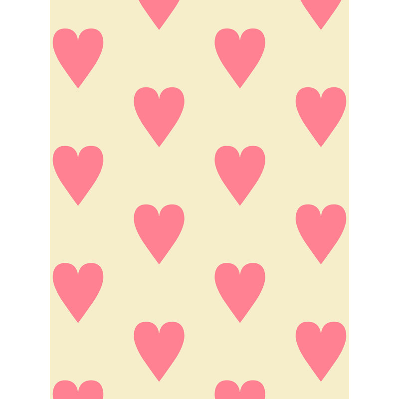 Heart and Soul, Large, Large, Pink on Yellow