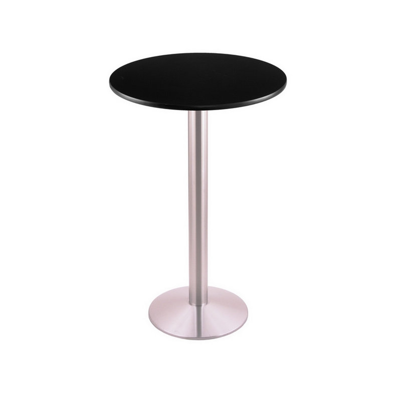 Table piédestal, Inoxydable, L 24 po x L 24 po, Hauteur de comptoir (hauteur de 36 po)