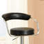 Tabouret de bar noir moderne avec dossier court et hauteur réglable dans une chaise de salle à manger de style contemporain avec pieds en tissu d'ameublement en similicuir pour îlot de cuisine-970292687