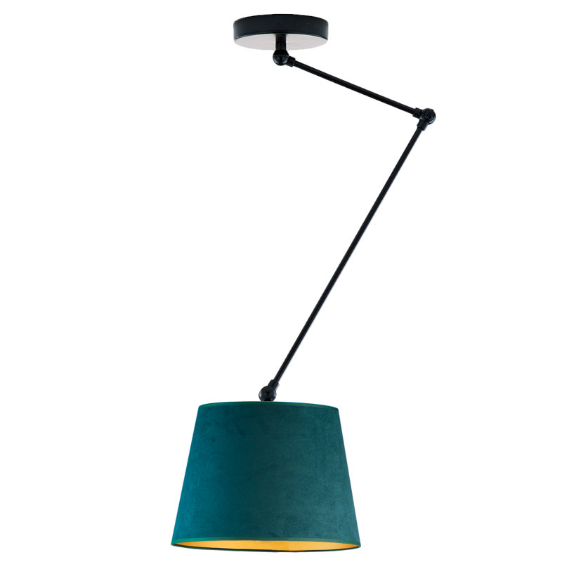 Billat 1 - Light Single Chandelier, Matte Black, Green;Gold