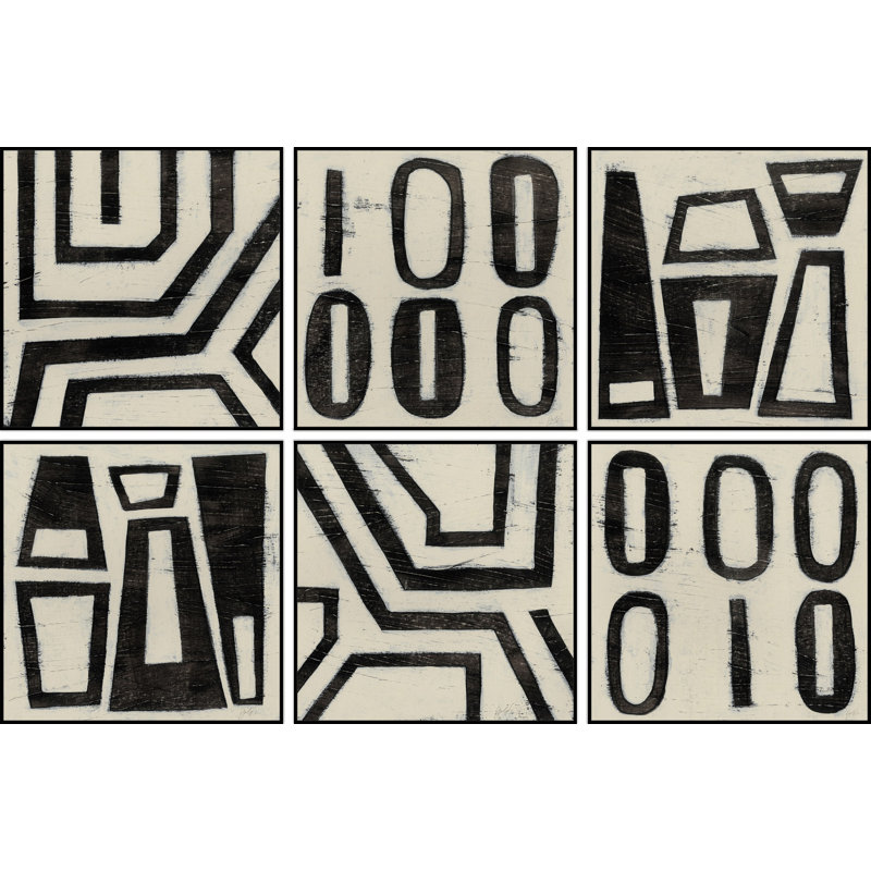 « symbols » hexaptych, H 16 po x l 16 po x L 1,5 po
