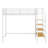 Twin Size Metal Loft Bed – Upper Grid Storage Shelf & Lateral Storage Ladder-707136159