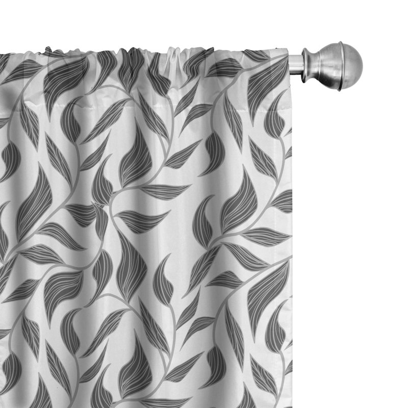 Leaves on Vines Semi-Sheer Rod Pocket Curtain Panels, 28" x 84"