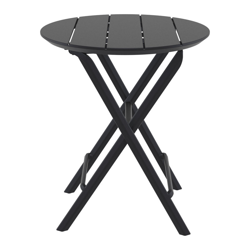 Helen Round Folding Bistro Table, Black