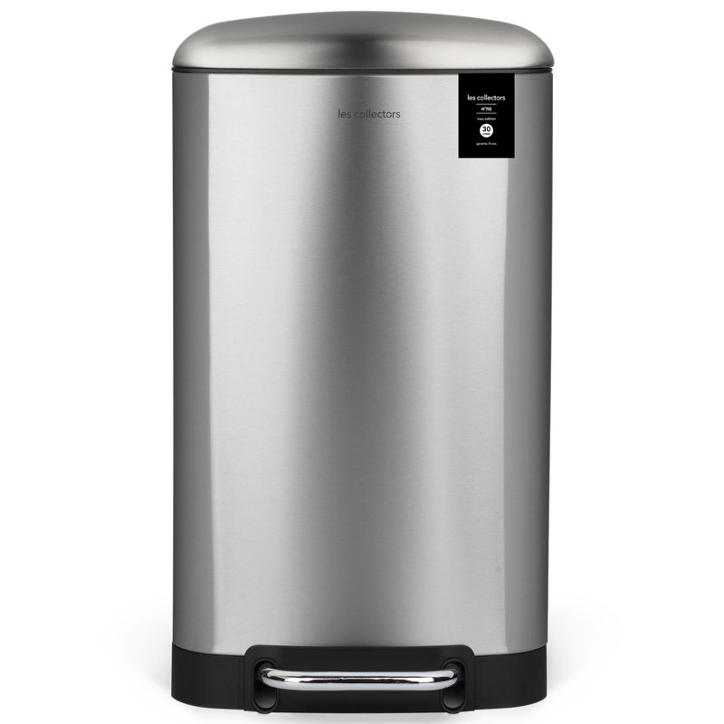 Abfalleimer mit Fußpedal, 30 L, Matt Brushed Nickel