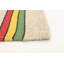 Tapis rayé beige / vert / rouge en laine fabriqué à la main Kilim