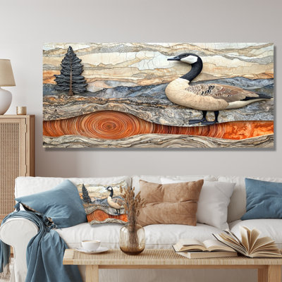 Oie d'automne au bord du lac I - Art mural