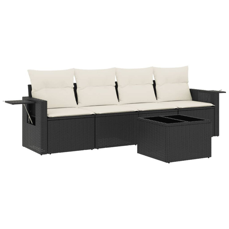 Ensemble de canapé de jardin Vidaxl, Noir, Blanc