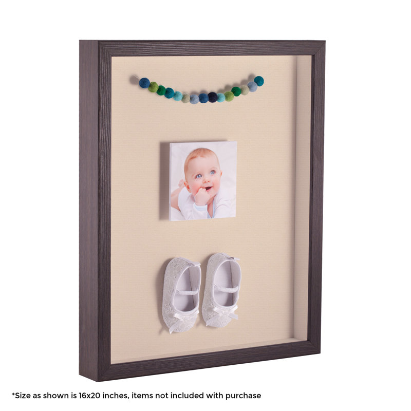 Wood Matte Shadow Box Picture Frame, Dark Gray