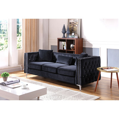 Paige Mid Century Modern Velvet Sofa