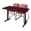 Neyland Cain T-Base training table and 2 Zeng stackable chairs-32520317-32520318-32520305