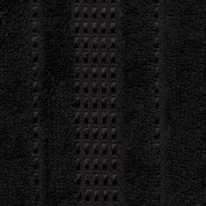 Camie Turkish Cotton Fingertip Towels for Bathroom 12" x 18", Jet Black