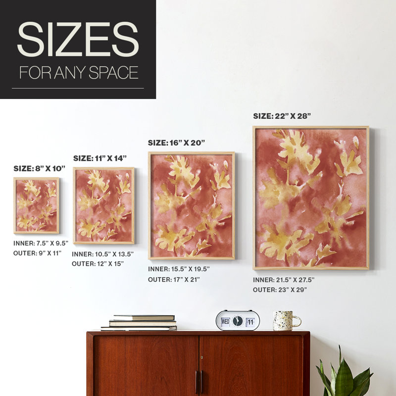 Reproduction encadrée Bleed Blooms II - bois massif, H 11 po x l 9 po, Naturel
