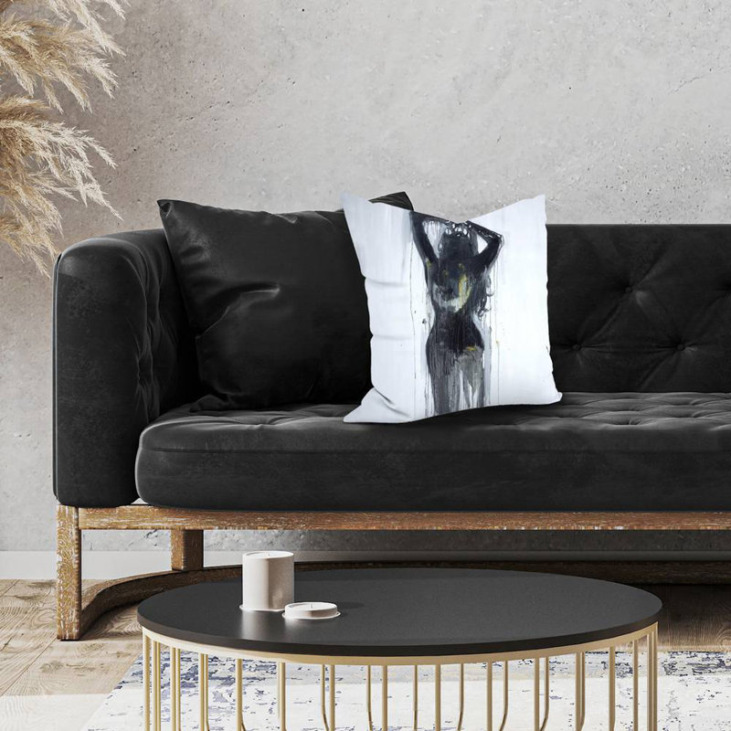 Female silhouette - 18"x18" Throw pillow cover - Poly twill - Print on demand