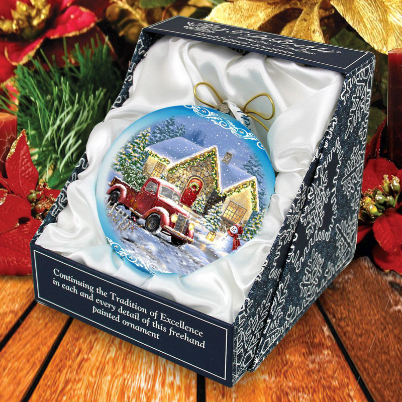 Holiday Splendor 5'' Handmade Glass Hanging Figurine Ornament