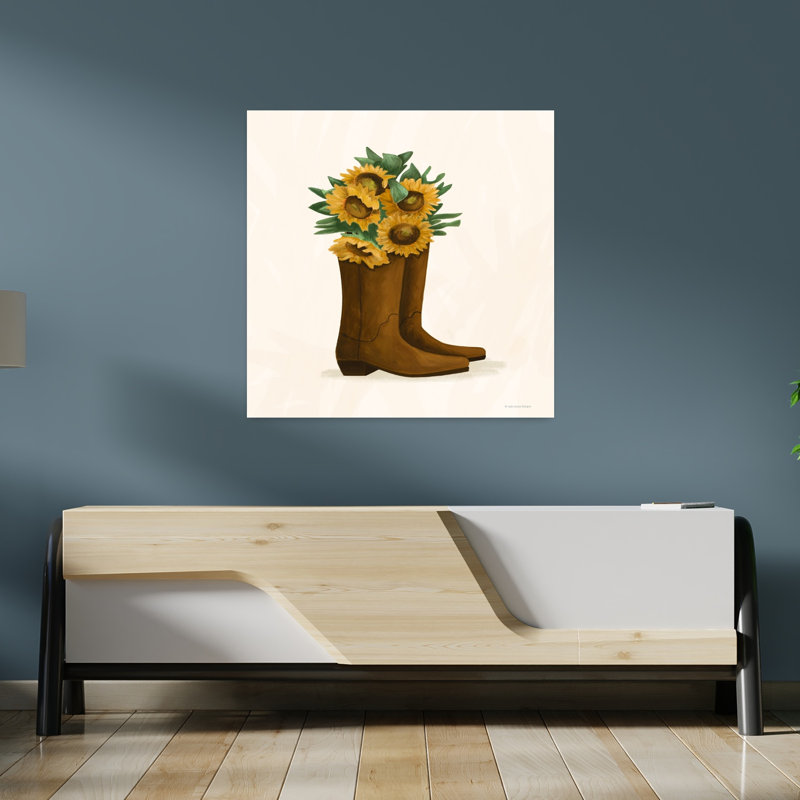 Art contemporain de tournesol, H 36 po x l 36 po