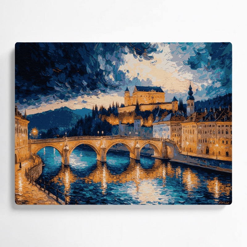 Art mural en métal gris avec cités, villes, Ljubljana, H 96 po x l 120 po x P 0,05 po