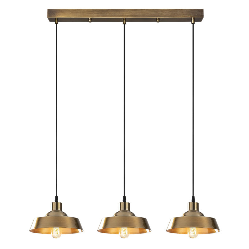 Jobanny 3 - Light Gold LED Kitchen Island Pendant, Vintage