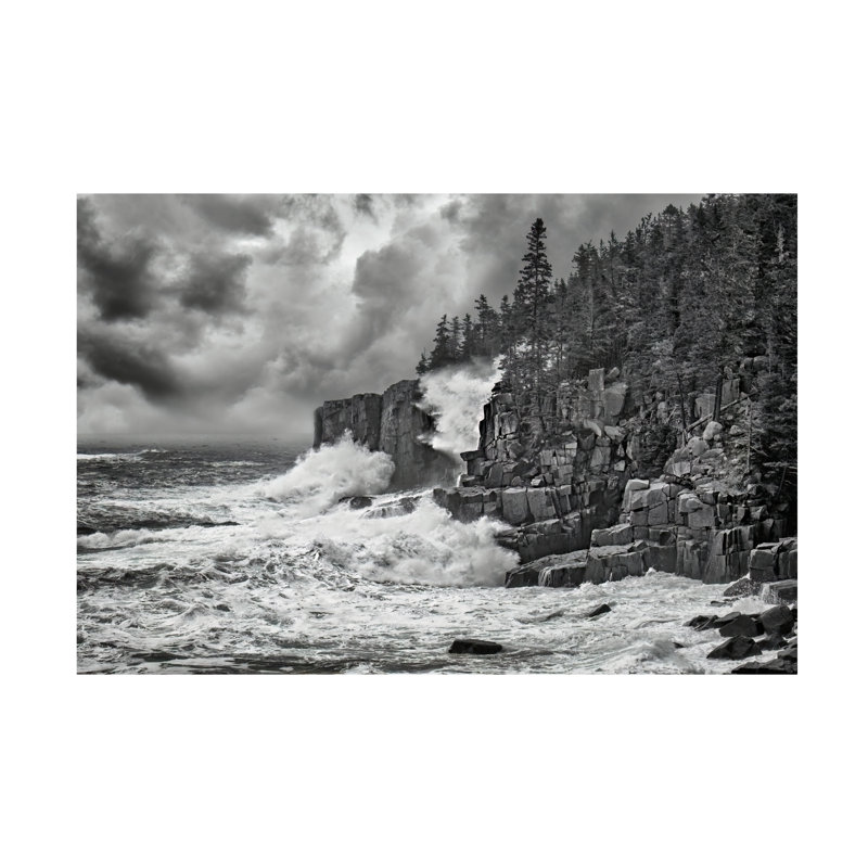 Art mural sur toile tendue - «Noreaster at Otter Cliff» de Rick Berk pour décoration de salon, de chambre à coucher ou de bureau - 12 x 19