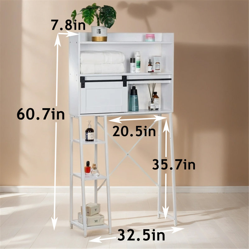 Armoire de rangement au-dessus de la toilette avec porte coulissante pour salle de bain