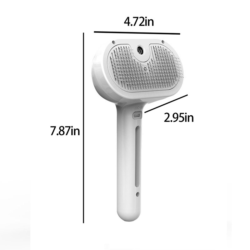 Cat Steam Brush Pet Spray Hair Removal Comb, White