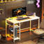 Metal Base Computer Desk with Power Outlet