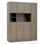 Buffet traditionnel autoportant avec huche, grande armoire de rangement pour garde-manger avec armoire latérale coulissante, armoire d'appoint