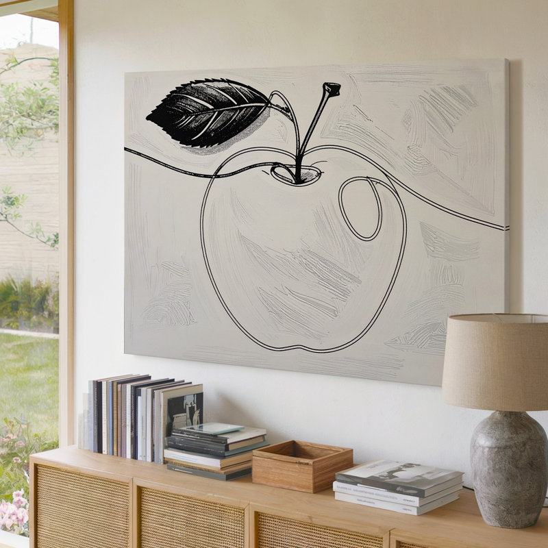 Art mural sur toile minimaliste à une ligne, H 9 po x l 12 po