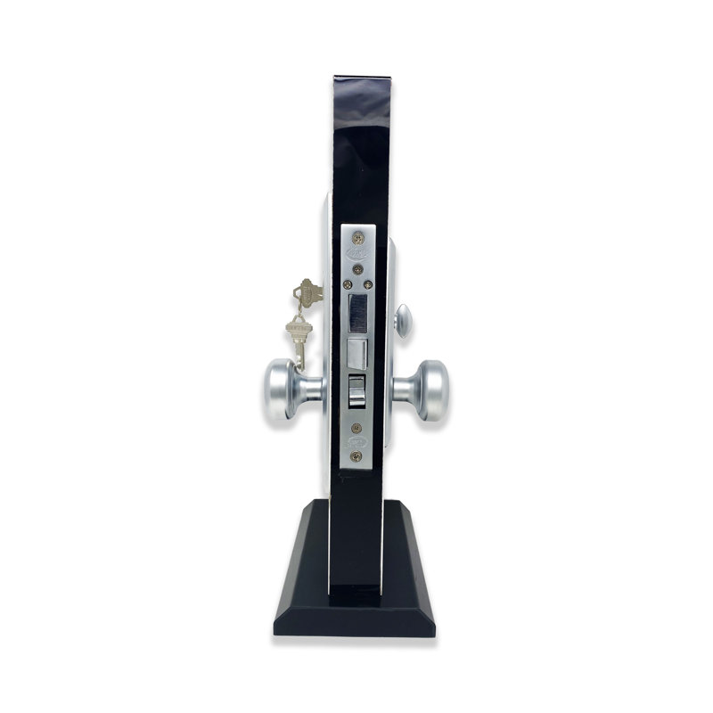 Satin Chrome Left-Handed Mortise Entry Knob Set with Deadbolt