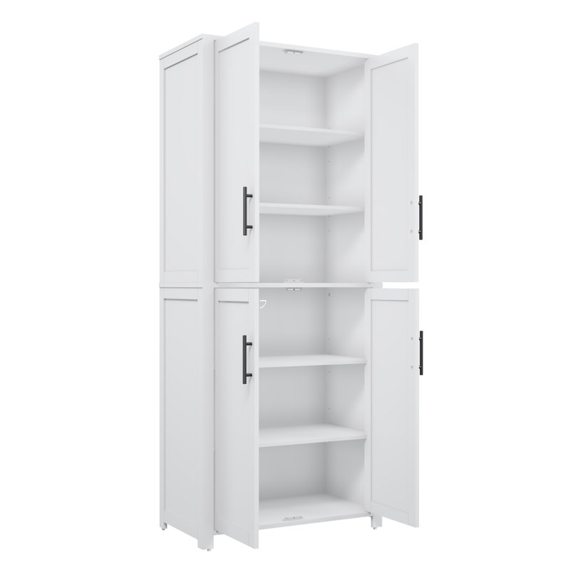 Armoire de rangement 4 portes Glory, Blanc
