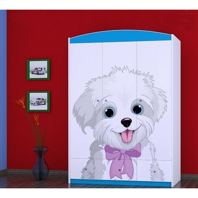 Nevin 3 Door Wardrobe, Blue