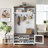 39.8" Wide Hall Tree With Bench And Shoe Storage, Entryway Bench With Diamond Wire Mesh Design, Coat Rack Shoe Bench For Hallway