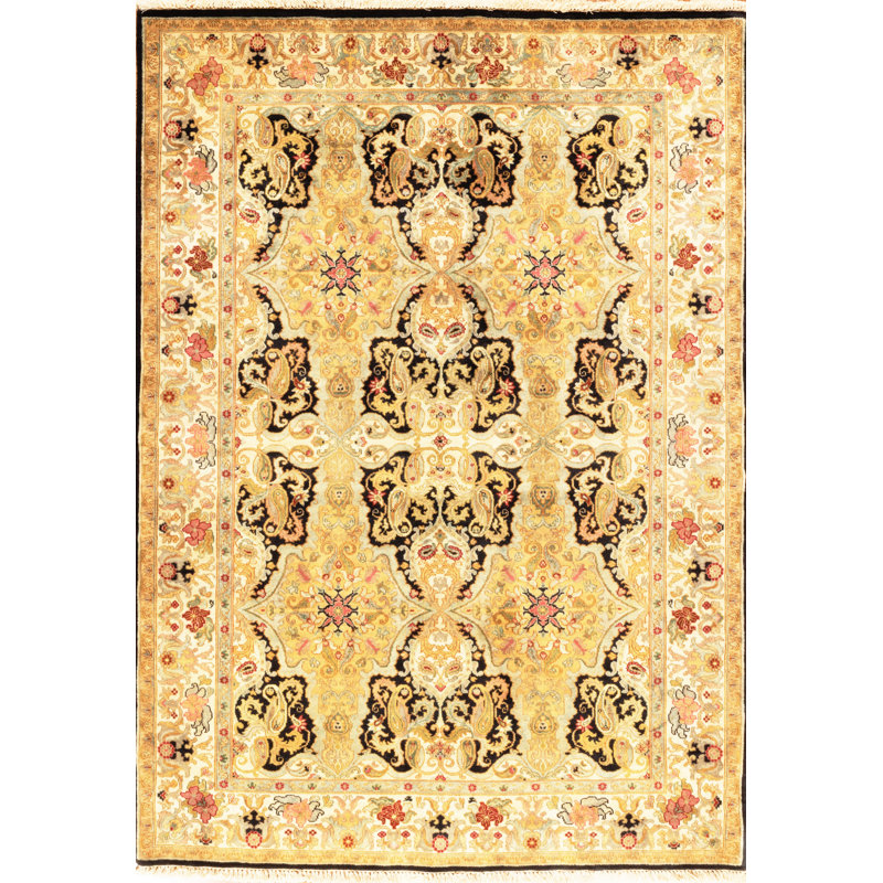 Golden Age Hand Knotted Wool Area Rug, Rectangle 5' x 7'