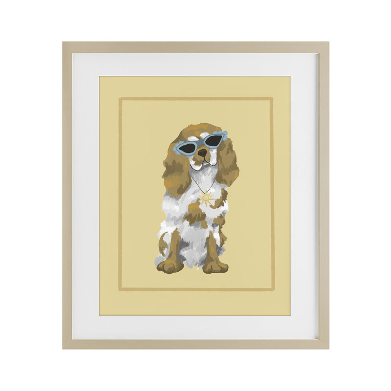 «Coolest Dog & Sun Sun», impression encadrée sous verre, conception de Sadie Harper, H 21 po x l 17 po