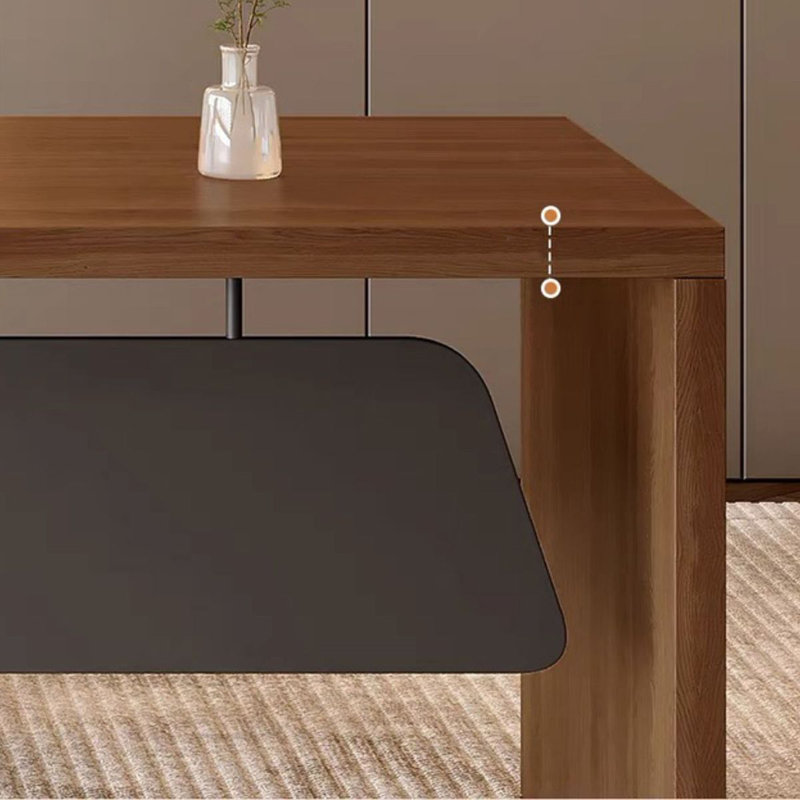 Bureaux en bois massif en L noyer, 29.53" W x 62.99" D x 27.56, Retour à droite