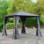 10 pi. L 10 pi. D Pavillon de jardin en aluminium et acier avec rideaux et moustiquaire