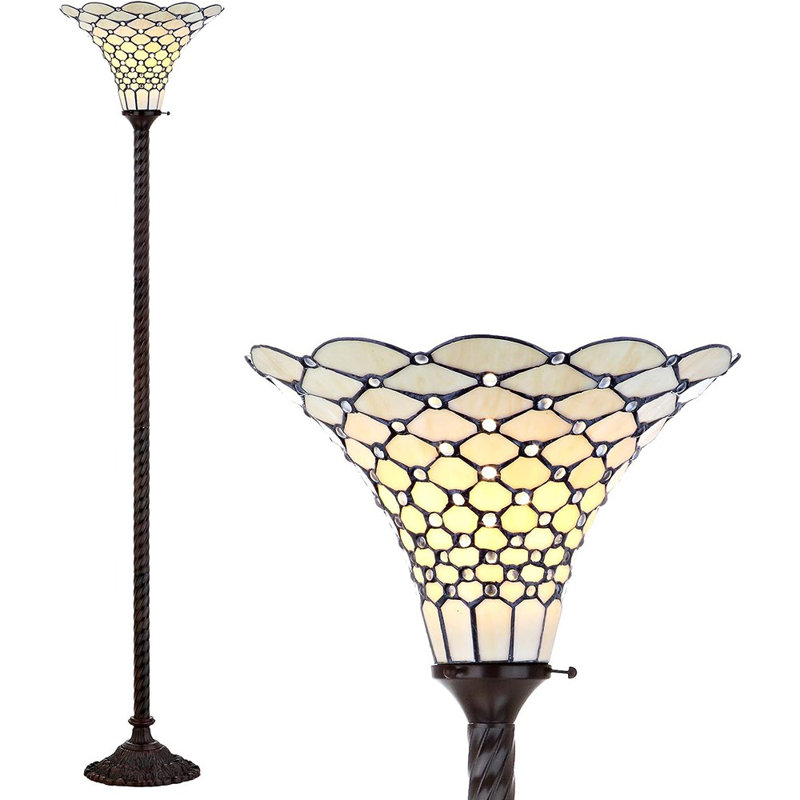 Ospina 70'' Brown Torchiere Floor Lamp