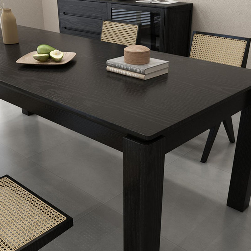 Table de salle à manger rectangulaire noire pour salle à manger / cuisine, H 29,53 po x L 55,12 po x l 27,56 po