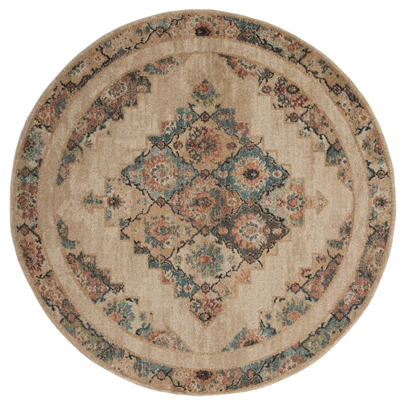 Summertown Synthetic Oriental Indoor Rug, Round 7'10"