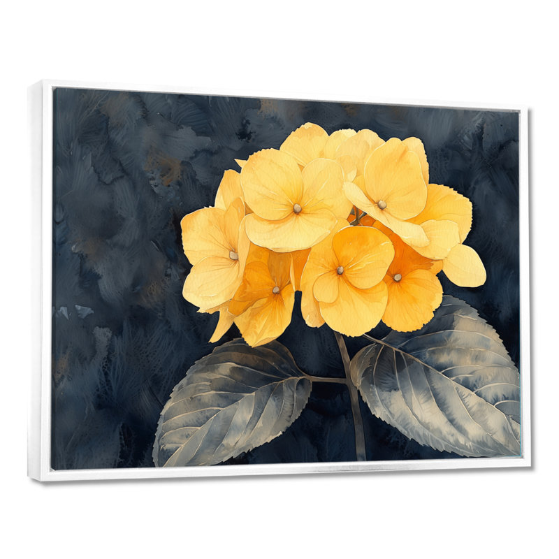 Hirsch - Floral Large Wall Art, Floater Framed Print, 30" H x 40 W, White