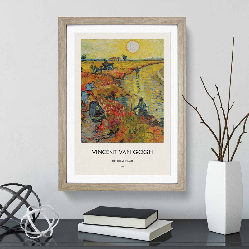 Red Vineyard at Arles by Vincent Van Gogh - Picture Frame Graphic Art, 65cm H x 48cm W x 2cm D
