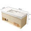Meuble-lavabo flottant 48 po avec lavabo, armoire de rangement en contreplaqué, tiroir et tablette avec capteur de lumière, lavabo encastré en céramique et plateau en pierre frittée dorée calacatta, pré-assemblé, finition texturée en travertin-1758326577