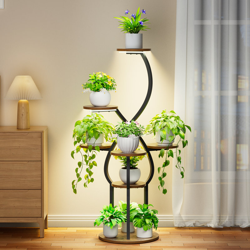 Support pour plante d'intérieur avec lumières de croissance, tablette de plante à 5 étages de 48 po de hauteur
