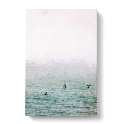 Surfers Waiting to Surf - Wrapped Canvas