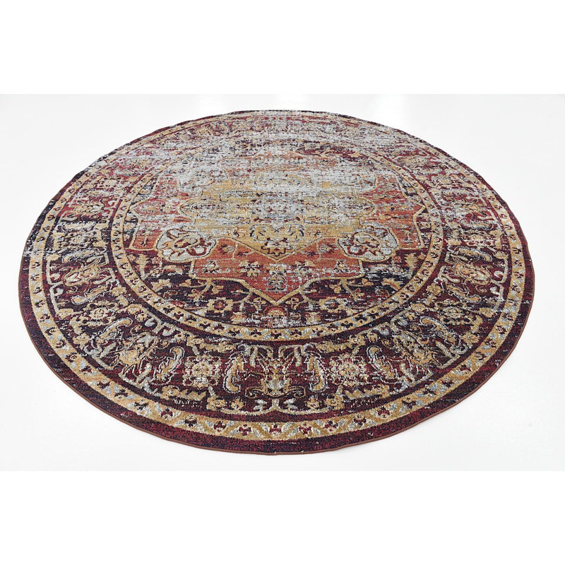 Bellona Ikat Indoor Rug, Round 5'