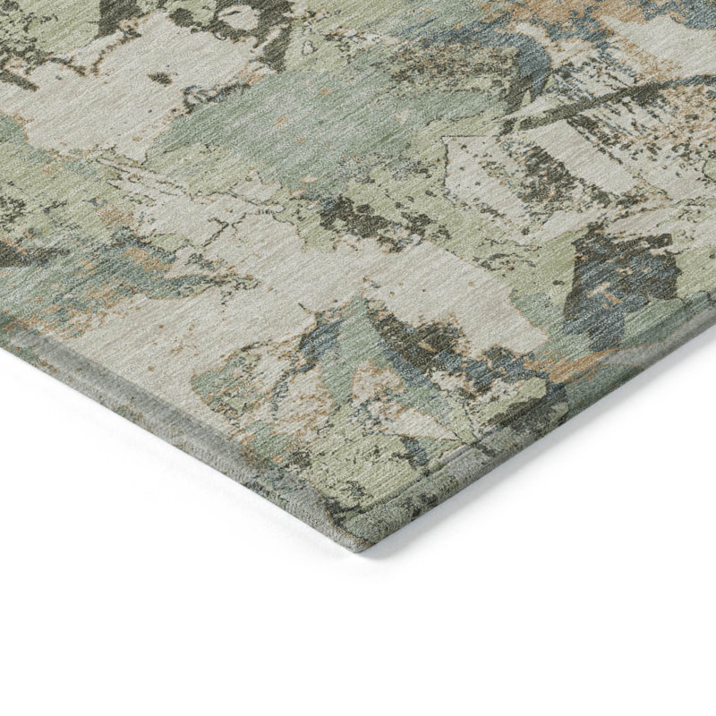 Malek Indoor/Outdoor Area Rug with Non-Slip Backing, Rectangle 1'8" x 2'6"