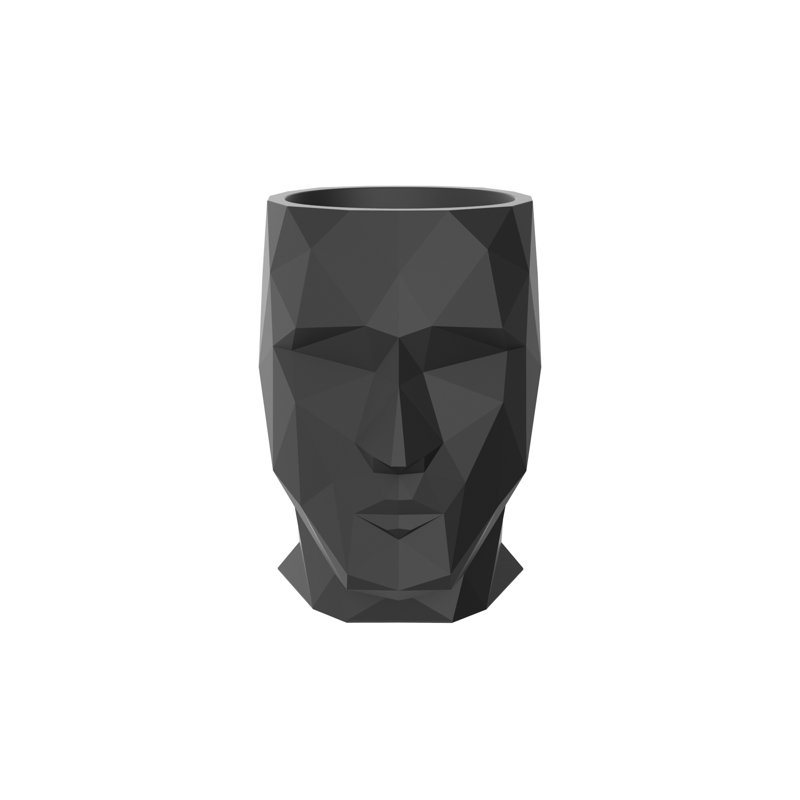 Adan Resin Statue Planter, 16.5" H x 11.75" W x 16.25" D, Black