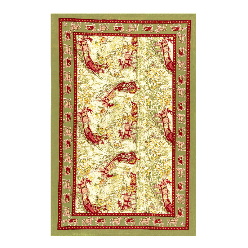 Renne Cotton Tea Towel Kitchen Towel, Red/Green