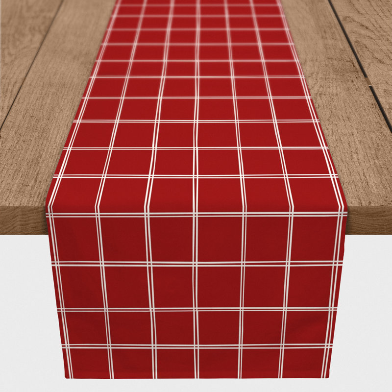 Chemin de table Doster, 72 po x 16 po, Rouge, Écossais
