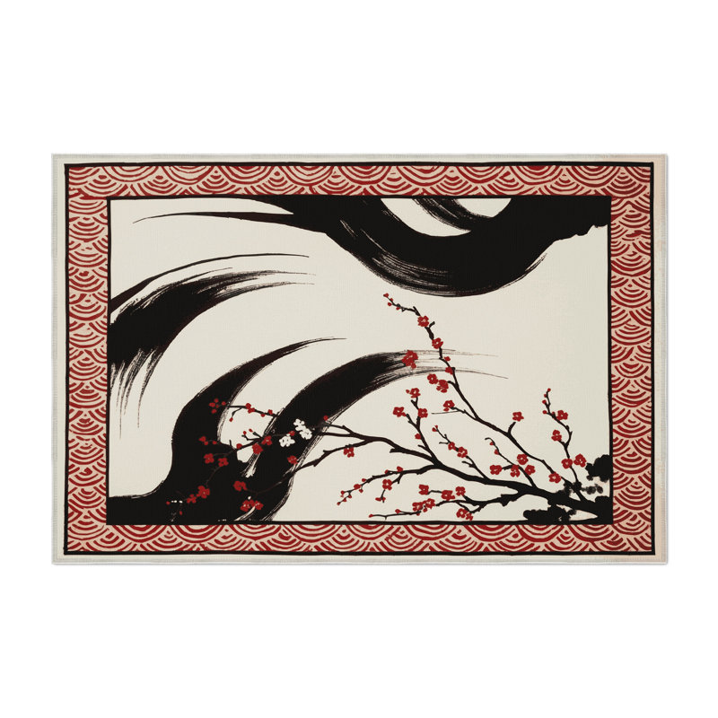 Lunar Bloom Indoor And Outdoor Area Rug, Rectangle 4' x 6'